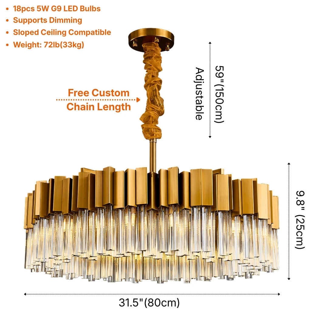 Modern chandelier light fixture for elegant living room decor