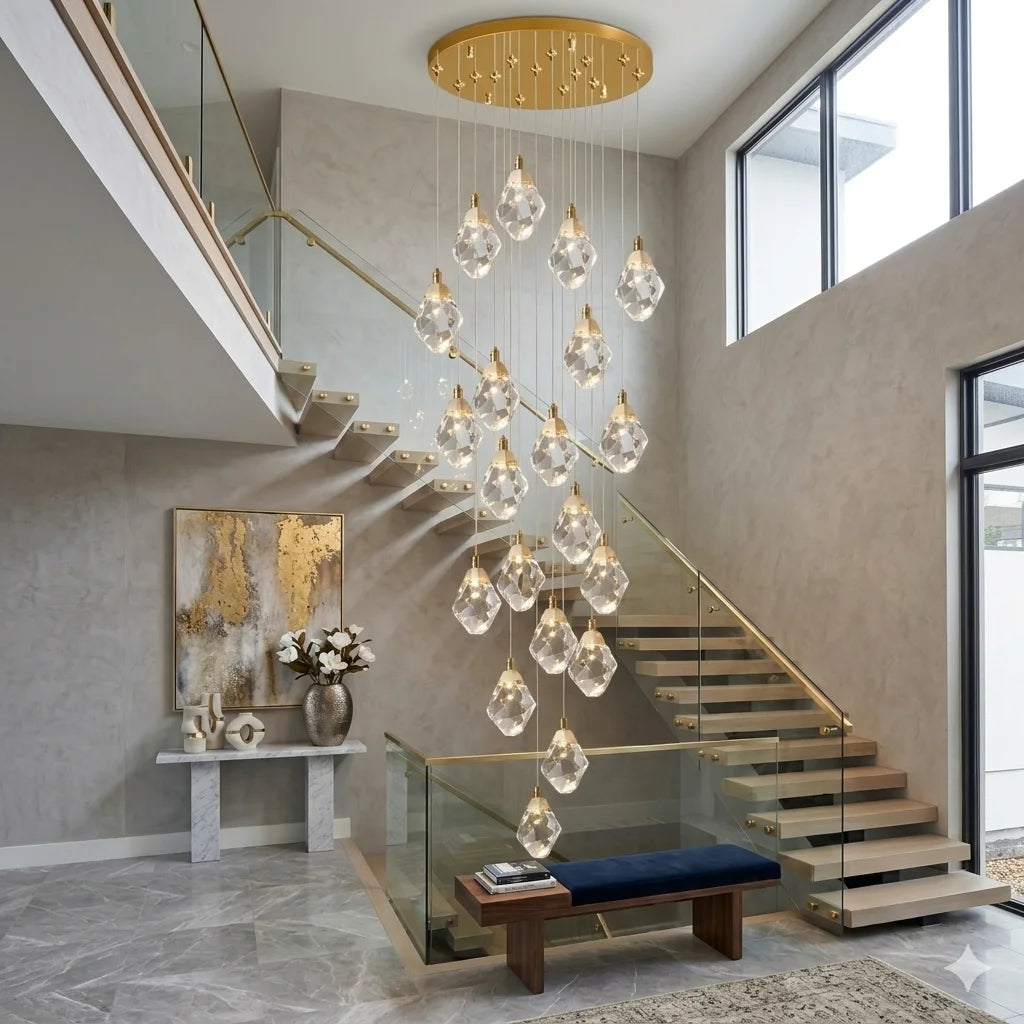 Modern chandelier light fixture for elegant living room decor