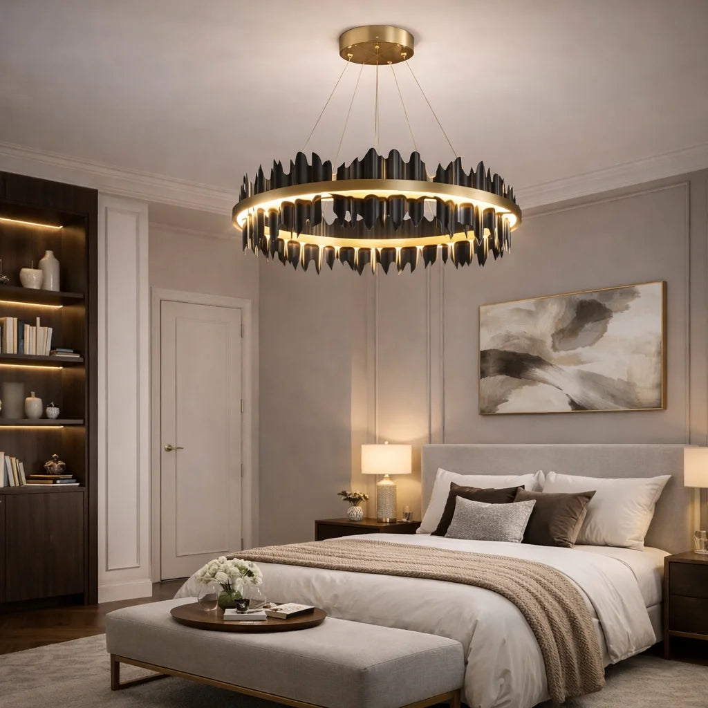 Luxury ceiling chandelier for upscale American home interiors