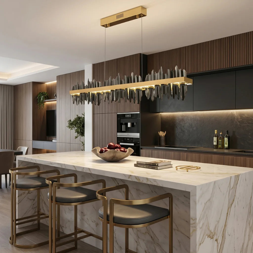 Modern chandelier light fixture for elegant living room decor