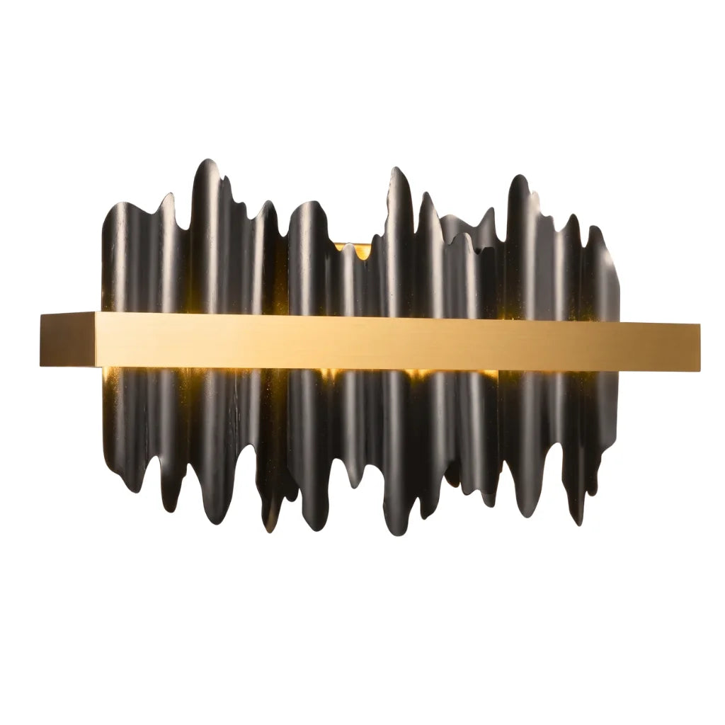 Celestial Black/Gold LED Wall Sconce for Bedroom & Living Room