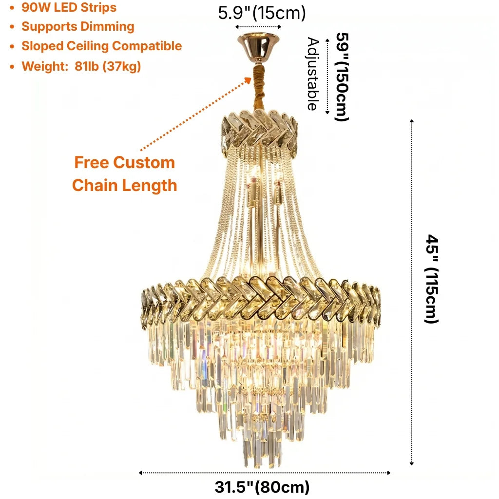 Contemporary chandelier lighting fixture for luxury home decor