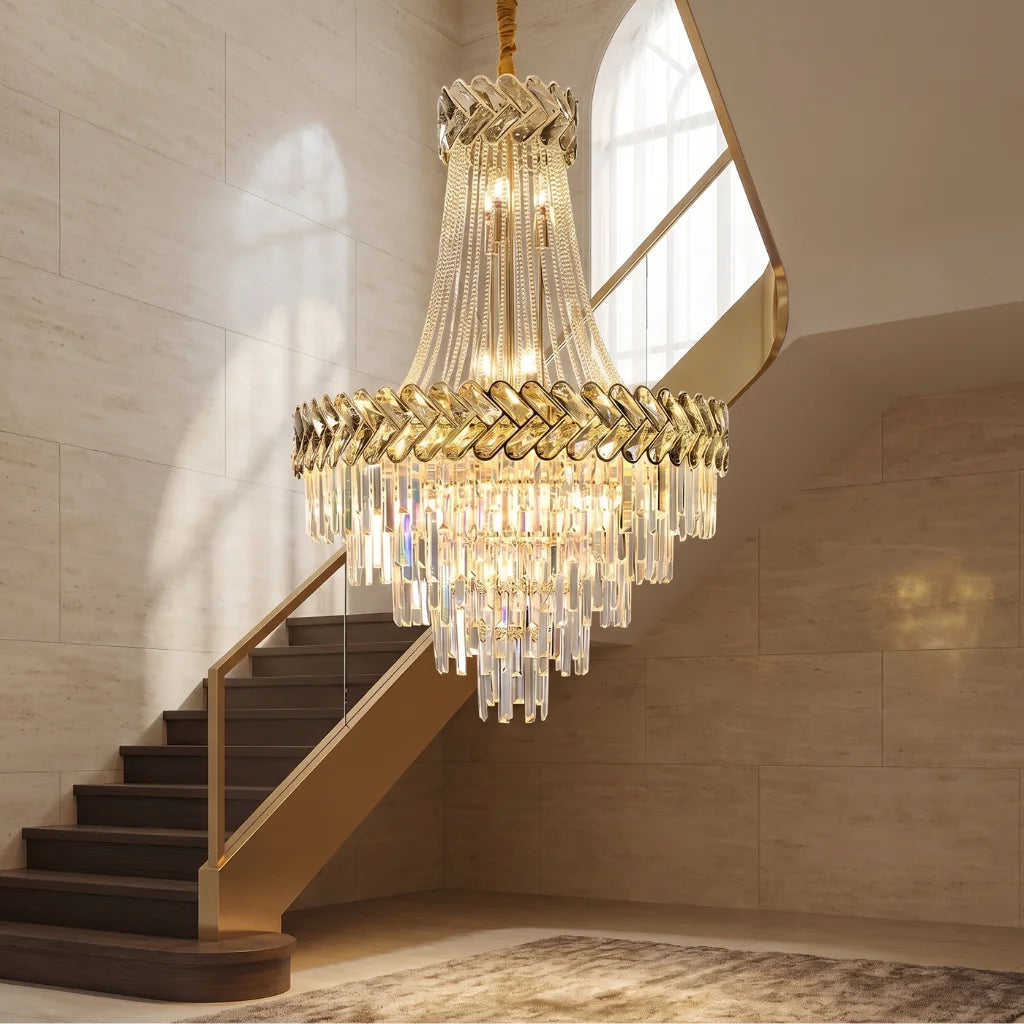 YOOGEE luxury crystal chandelier for modern dining room lighting