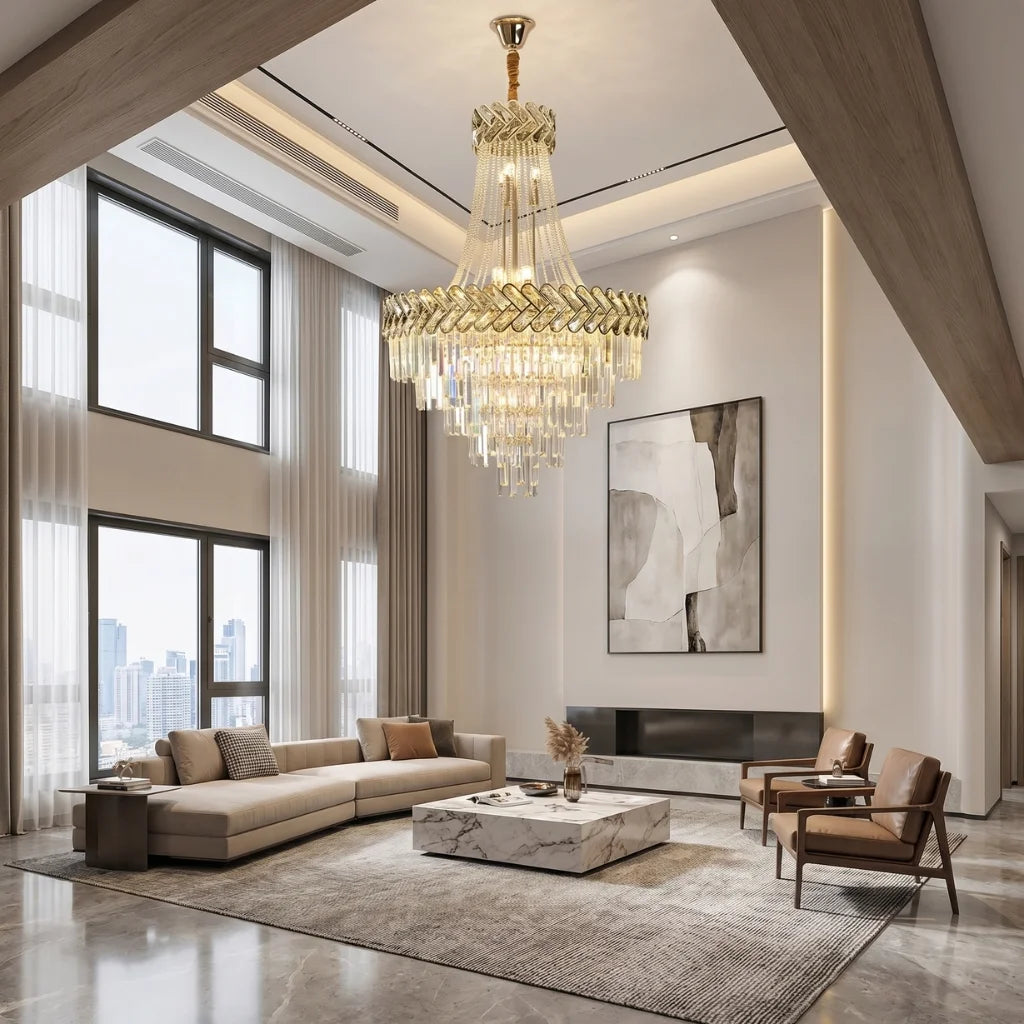 Luxury ceiling chandelier for upscale American home interiors