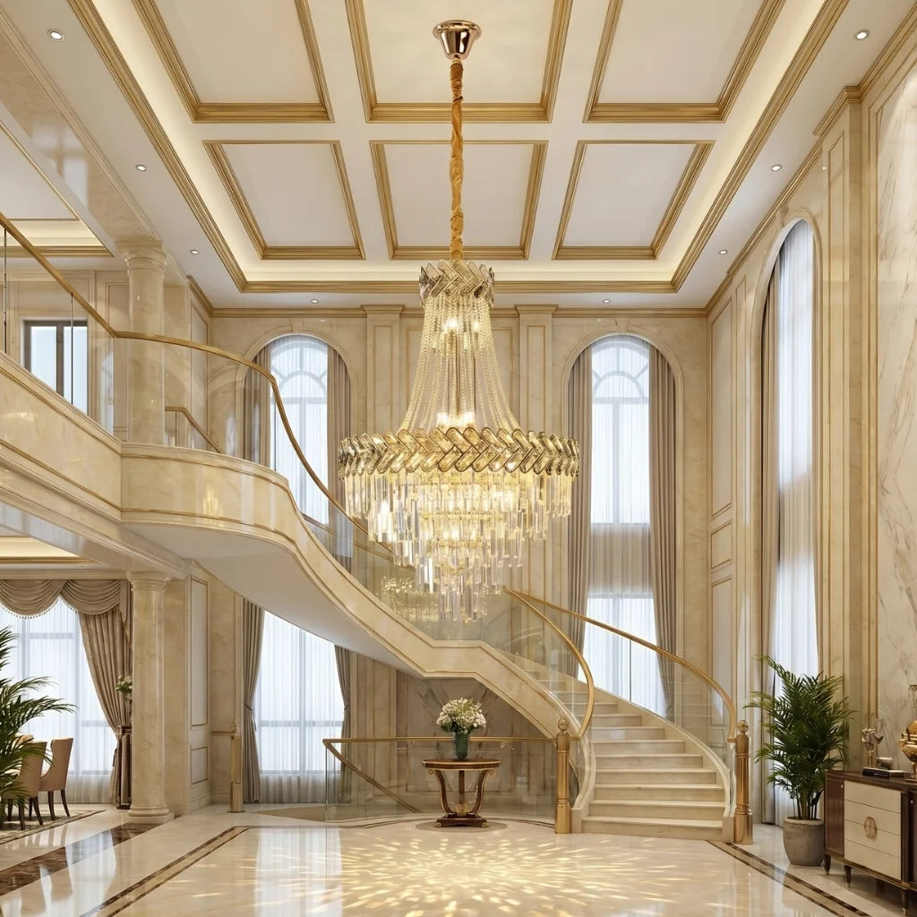 YOOGEE luxury crystal chandelier for modern dining room lighting