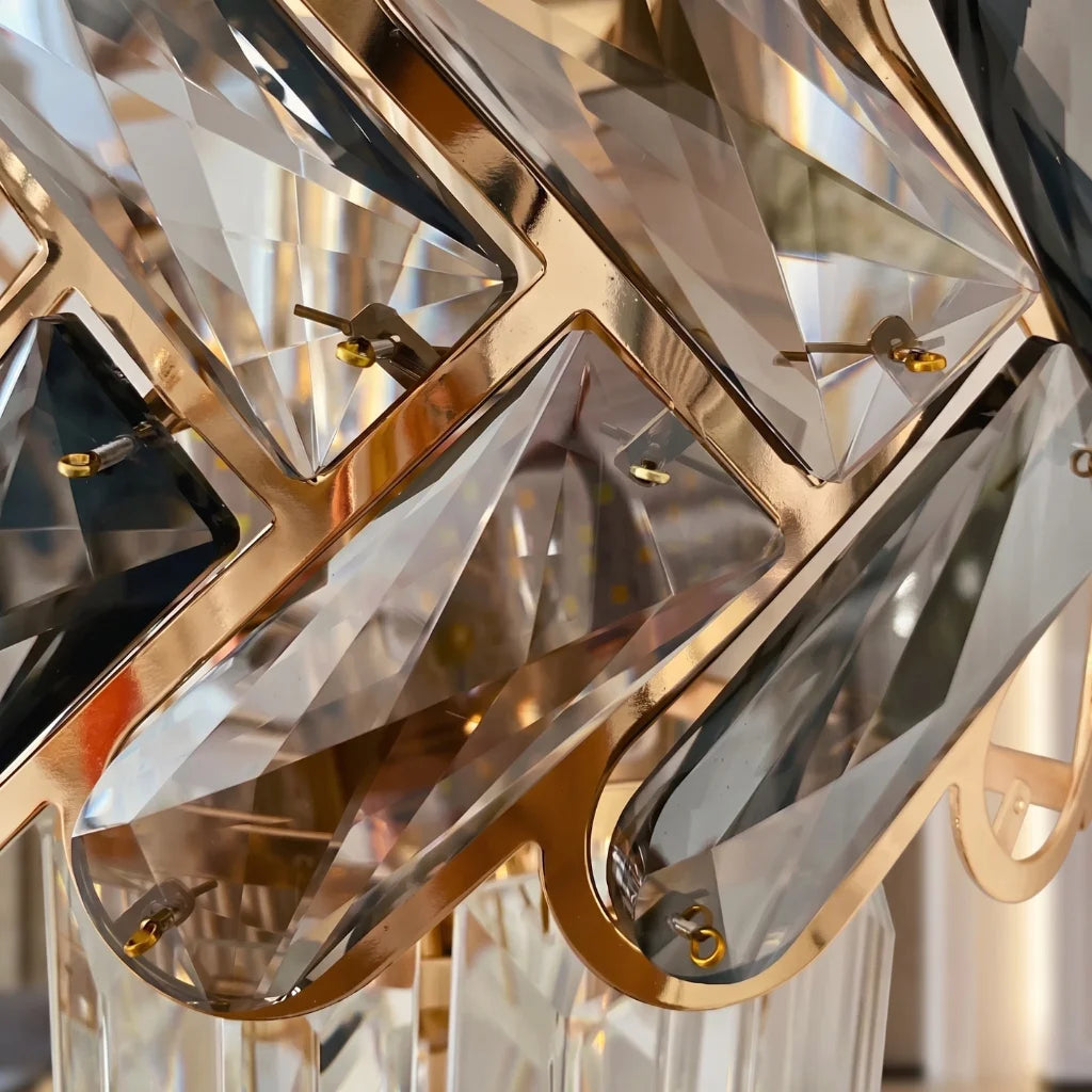 Solis Luxury Gold Crystal Wall Sconce for Bedroom & Living Room