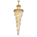 YOOGEE luxury staircase chandelier for high ceiling entryway lighting