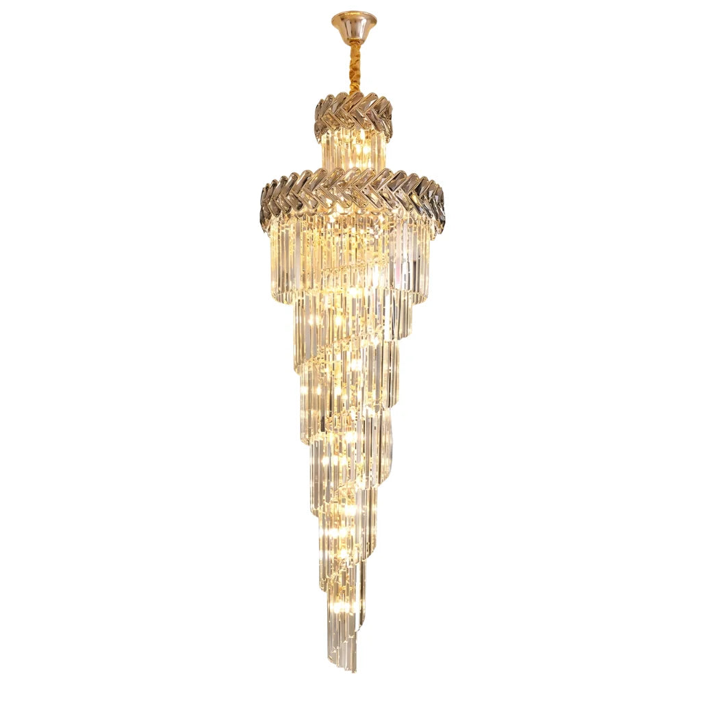 YOOGEE luxury staircase chandelier for high ceiling entryway lighting