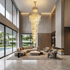 Large entryway chandelier for high ceiling home lighting in the US