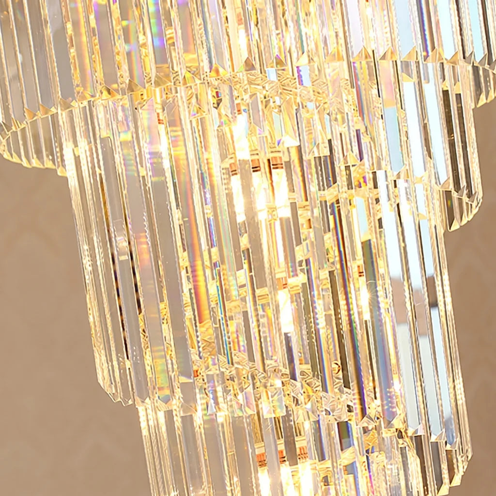 YOOGEE luxury staircase chandelier for high ceiling entryway lighting
