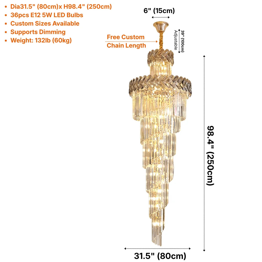 Large entryway chandelier for high ceiling home lighting in the US
