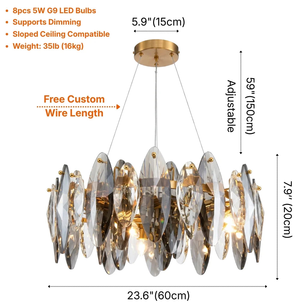 Contemporary chandelier lighting fixture for luxury home decor