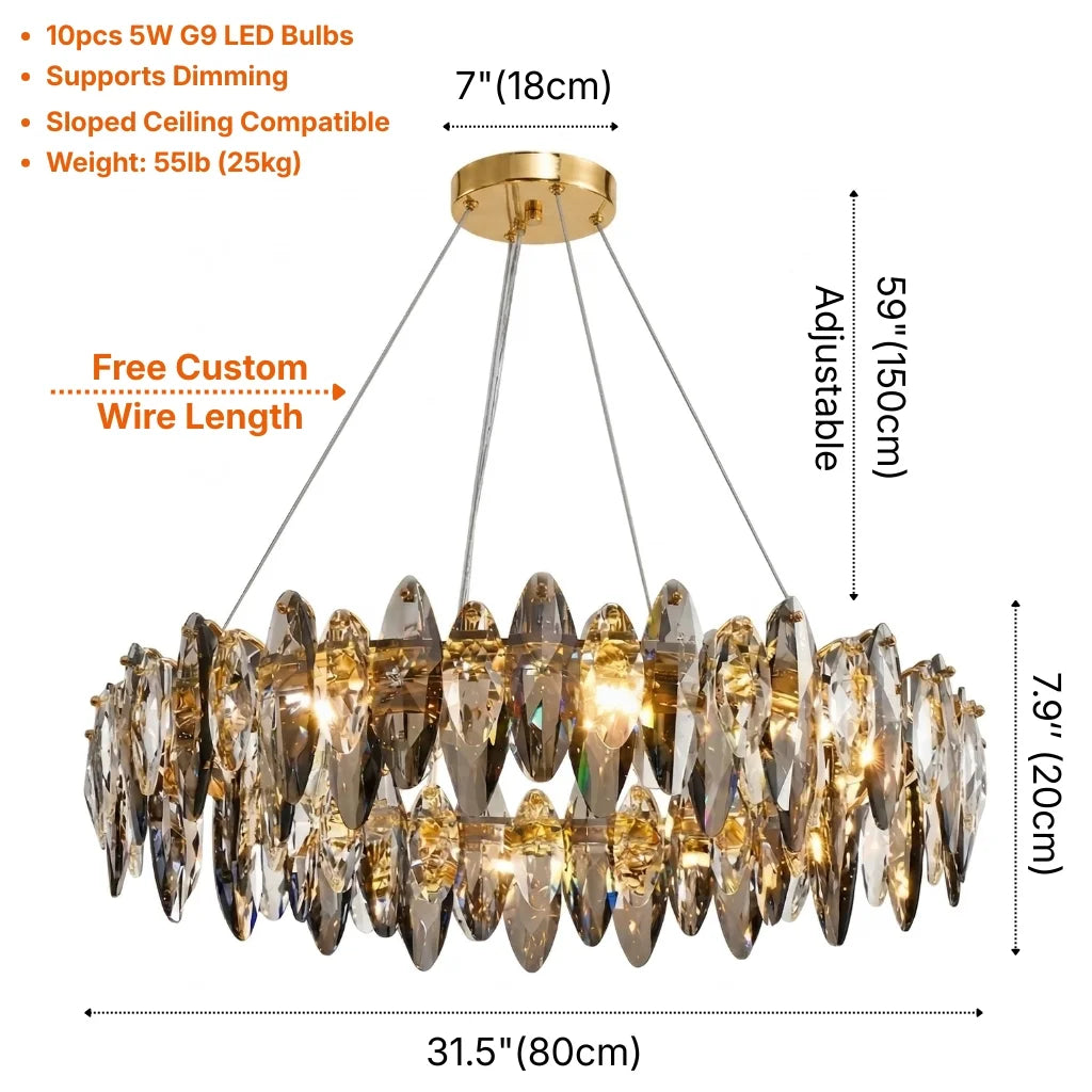YOOGEE statement chandelier for dining room and foyer lighting