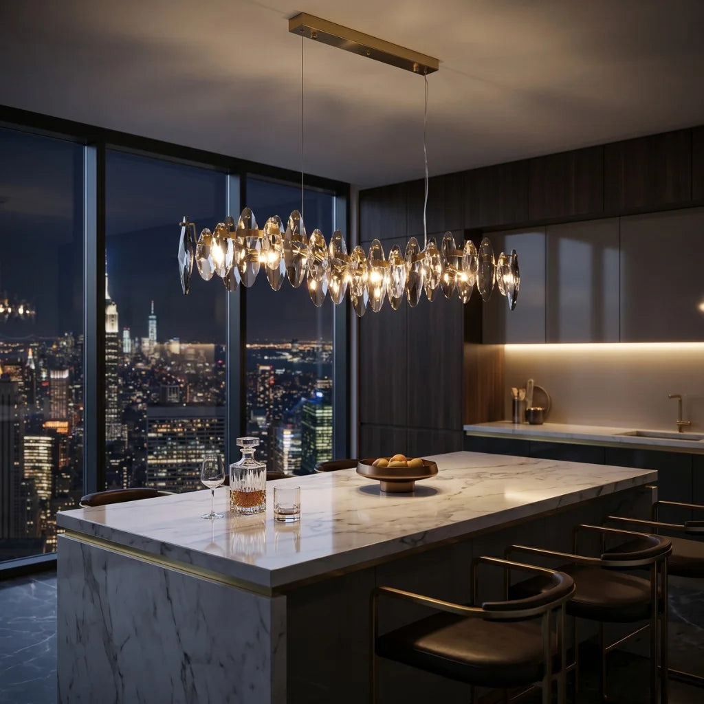 Luxury pendant lighting fixture for dining room and kitchen island