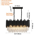 Luxury pendant lighting fixture for dining room and kitchen island