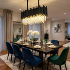 Modern brass pendant light for upscale American home interiors