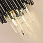 Nocturne Modern Black Crystal Wall Sconce for Bedroom & Hallway