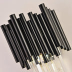 Nocturne Modern Black Crystal Wall Sconce for Bedroom & Hallway