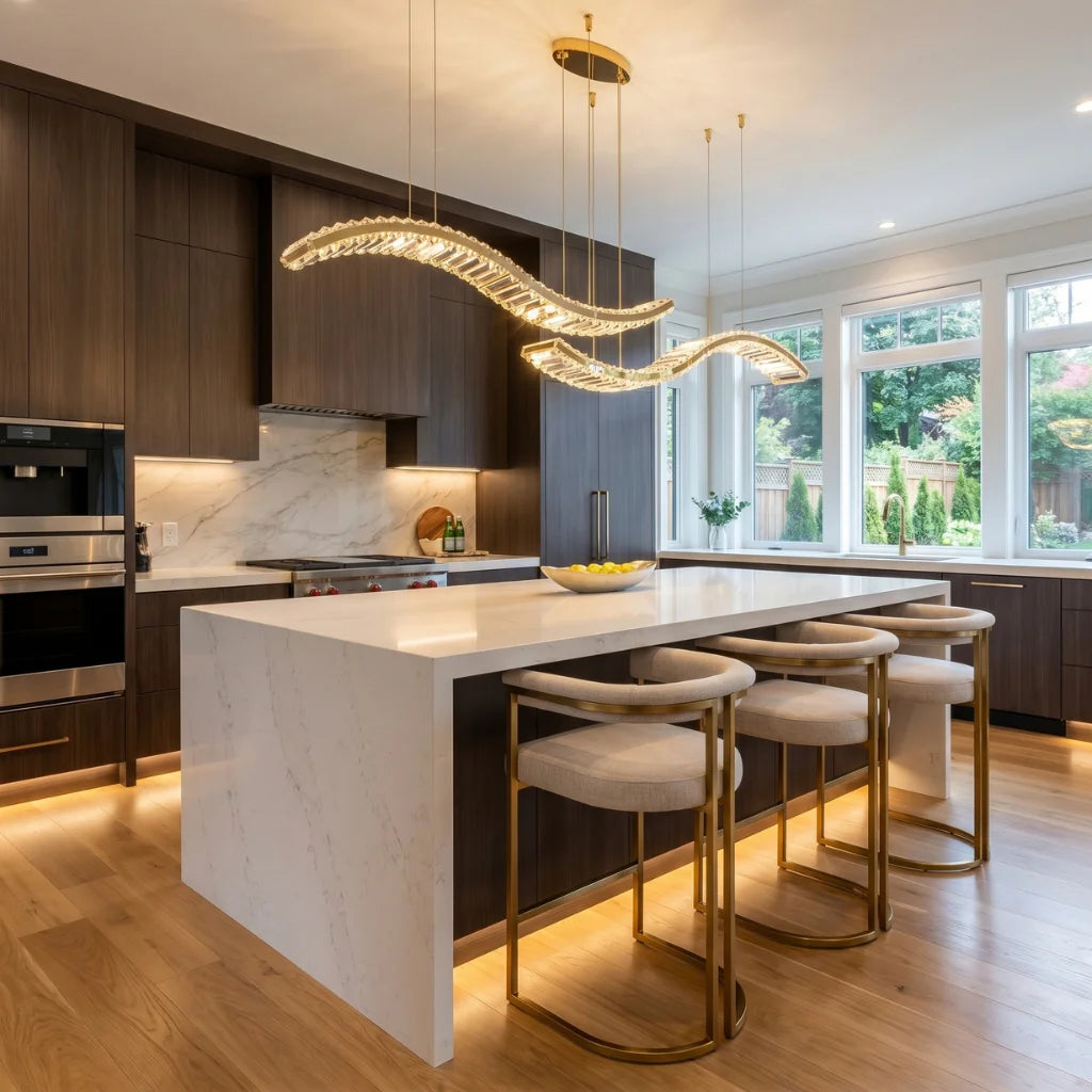 Modern chandelier light fixture for elegant living room decor