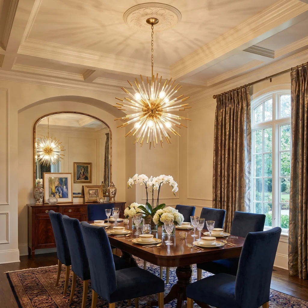 Modern chandelier light fixture for elegant living room decor