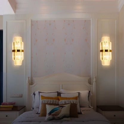 Vera Modern Gold Crystal Wall Sconce for Bedroom & Living Room