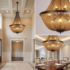 Veil Modern Brown LED Chandelier for Living Room & Dining Room