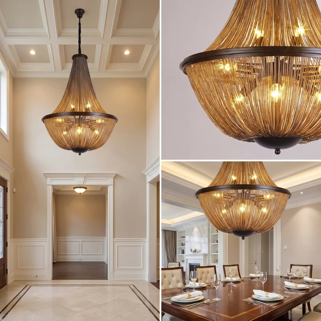 Veil Modern Brown LED Chandelier for Living Room & Dining Room
