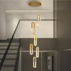 6 rings gold chandelier for staircase