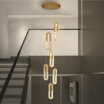 6 rings gold chandelier for staircase