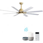 Alloy 66 Inch Ceiling Fan Chandelier Gold + White