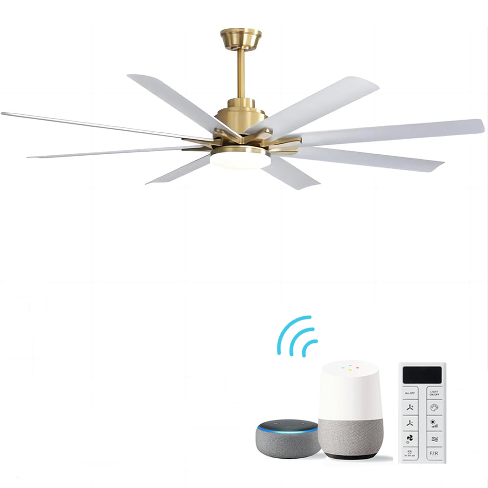 Alloy 66 Inch Ceiling Fan Chandelier Gold + White