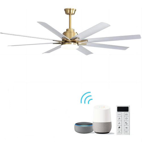 Alloy 66 Inch Ceiling Fan Chandelier Gold