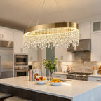 YOOGEE luxury crystal chandelier for modern dining room lighting
