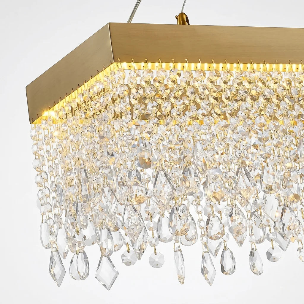 YOOGEE luxury crystal chandelier for modern dining room lighting