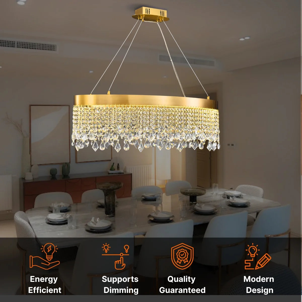 Zara Modern Pendant Lights for Kitchen Island - Oval