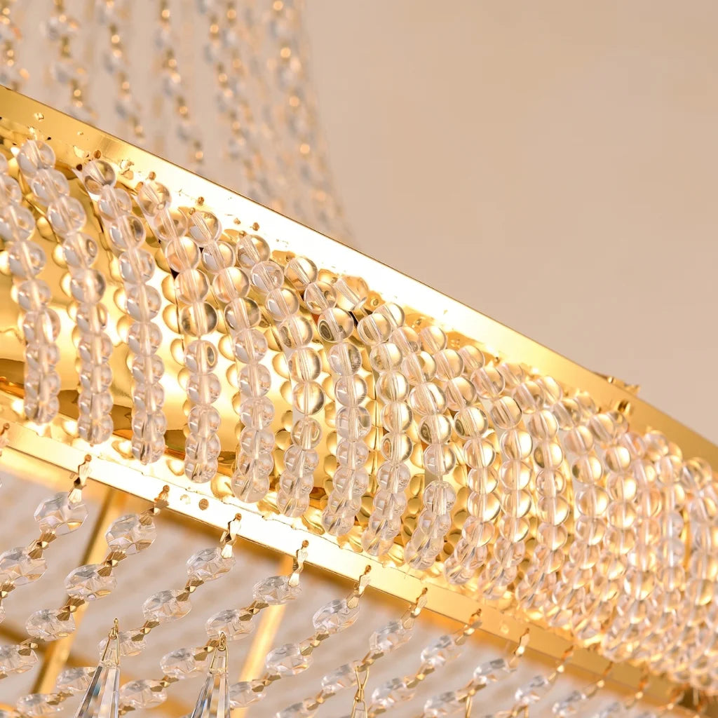 YOOGEE luxury crystal chandelier for modern dining room lighting