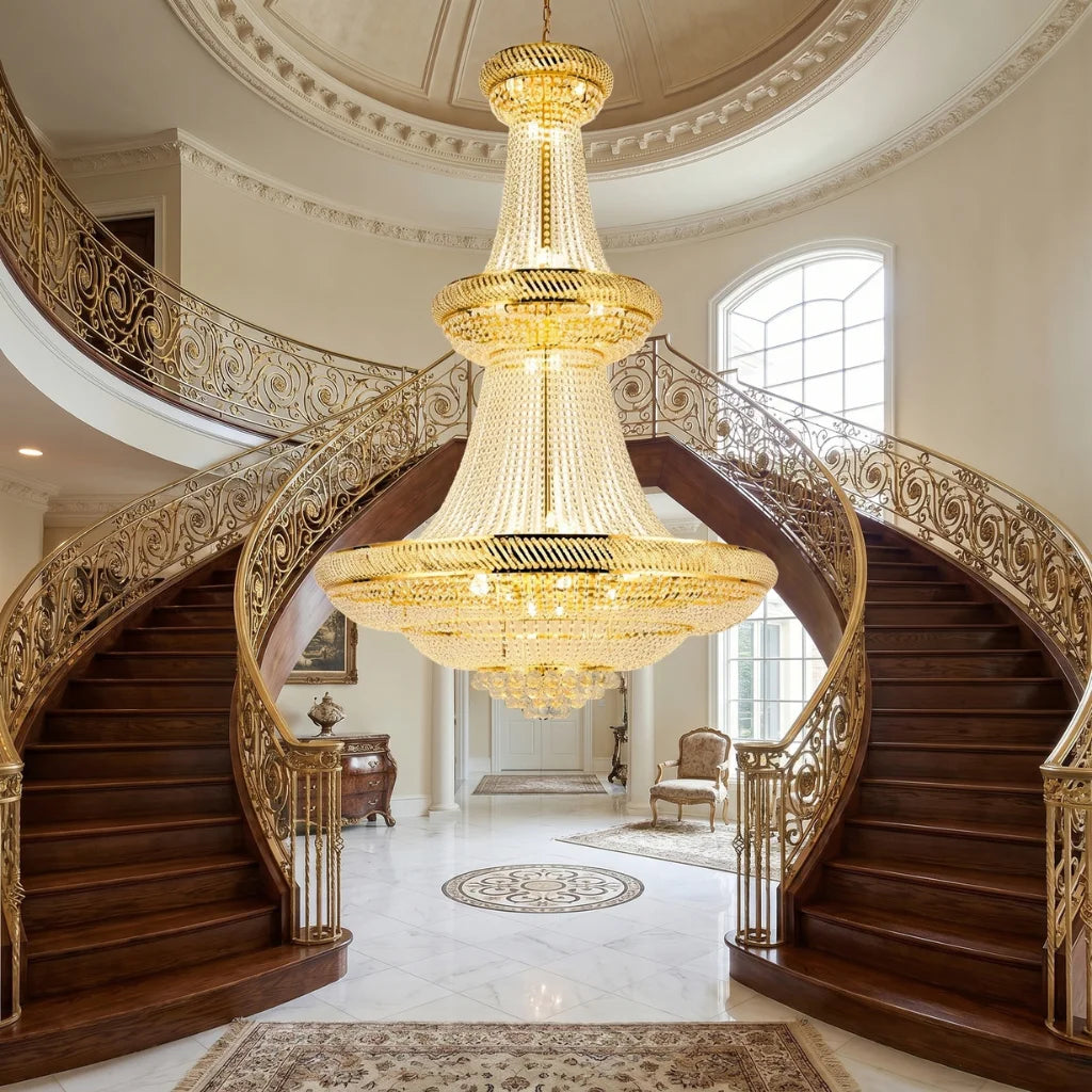 Luxury ceiling chandelier for upscale American home interiors