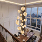 Marble Staircase Chandelier for Tall Foyers & Stairwells