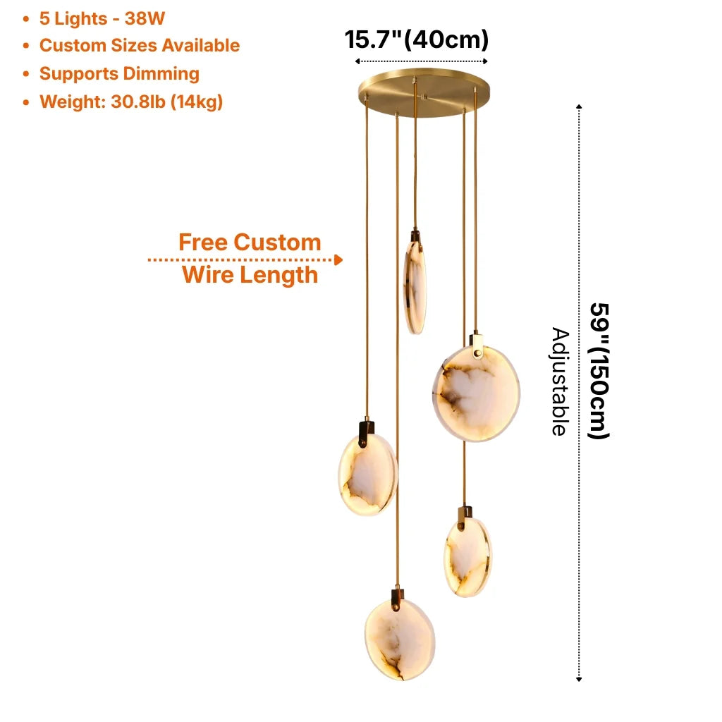 Marble Staircase Chandelier for Tall Foyers & Stairwells