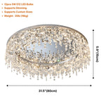 Rain Modern Crystal Ceiling Lamp for Living Room & Dining Room