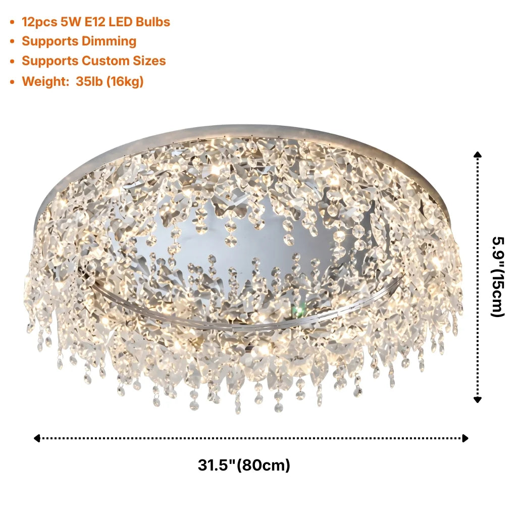 Rain Modern Crystal Ceiling Lamp for Living Room & Dining Room