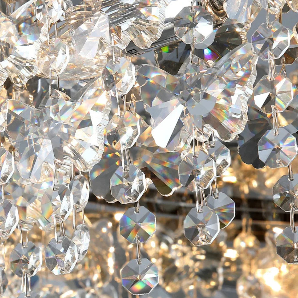 Rain Modern Crystal Ceiling Lamp for Living Room & Dining Room