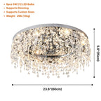 Rain Modern Crystal Ceiling Lamp for Living Room & Dining Room