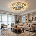 Rain Modern Crystal Ceiling Lamp for Living Room & Dining Room