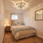 Rain Modern Crystal Ceiling Lamp for Living Room & Dining Room