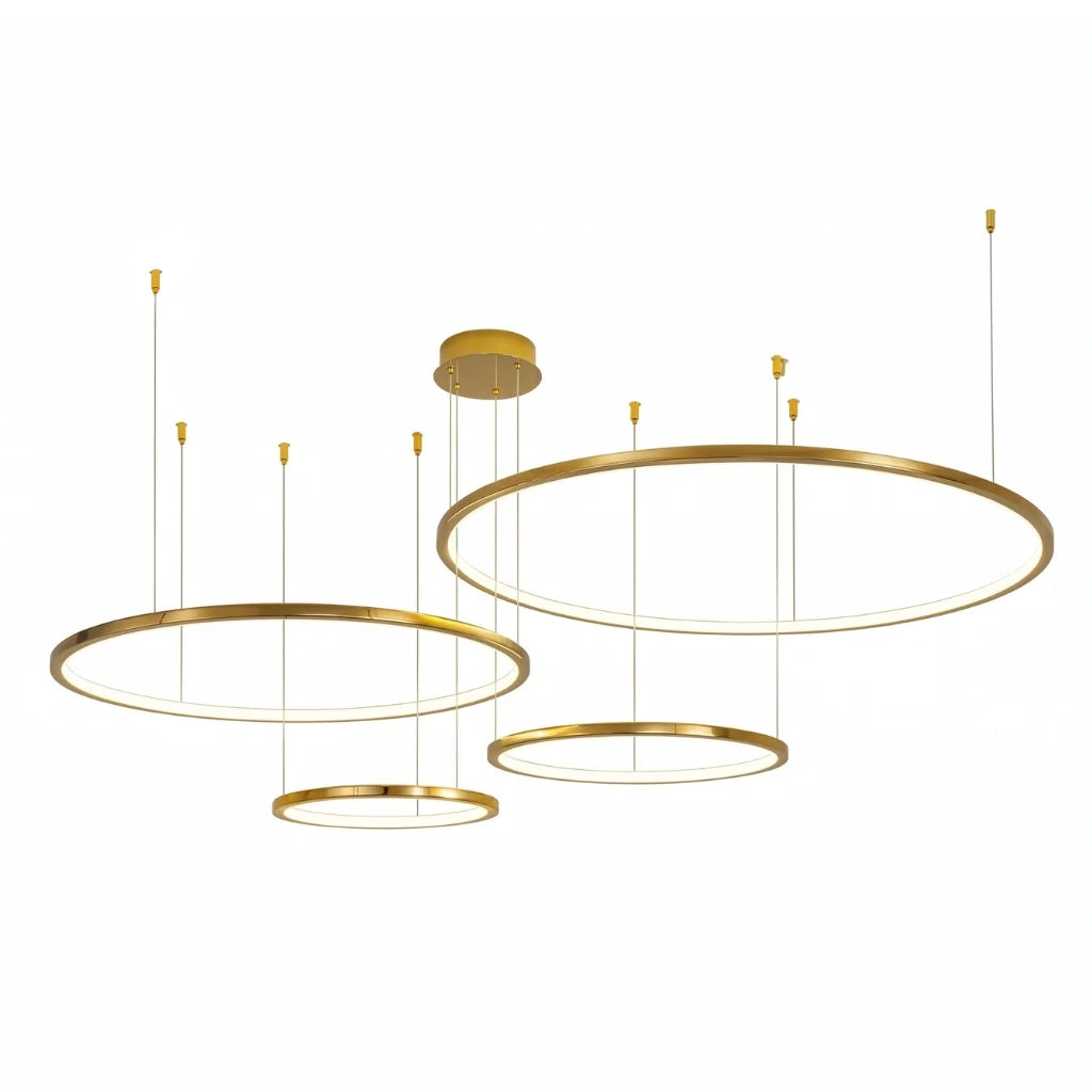 Aura Gold Ring LED Chandelier for Living Room & Foyer