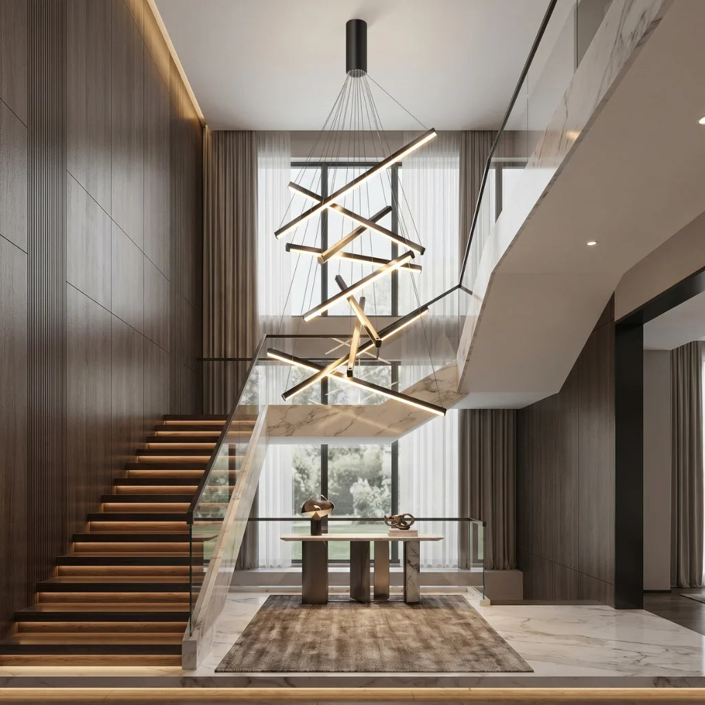 Modern chandelier light fixture for elegant living room decor