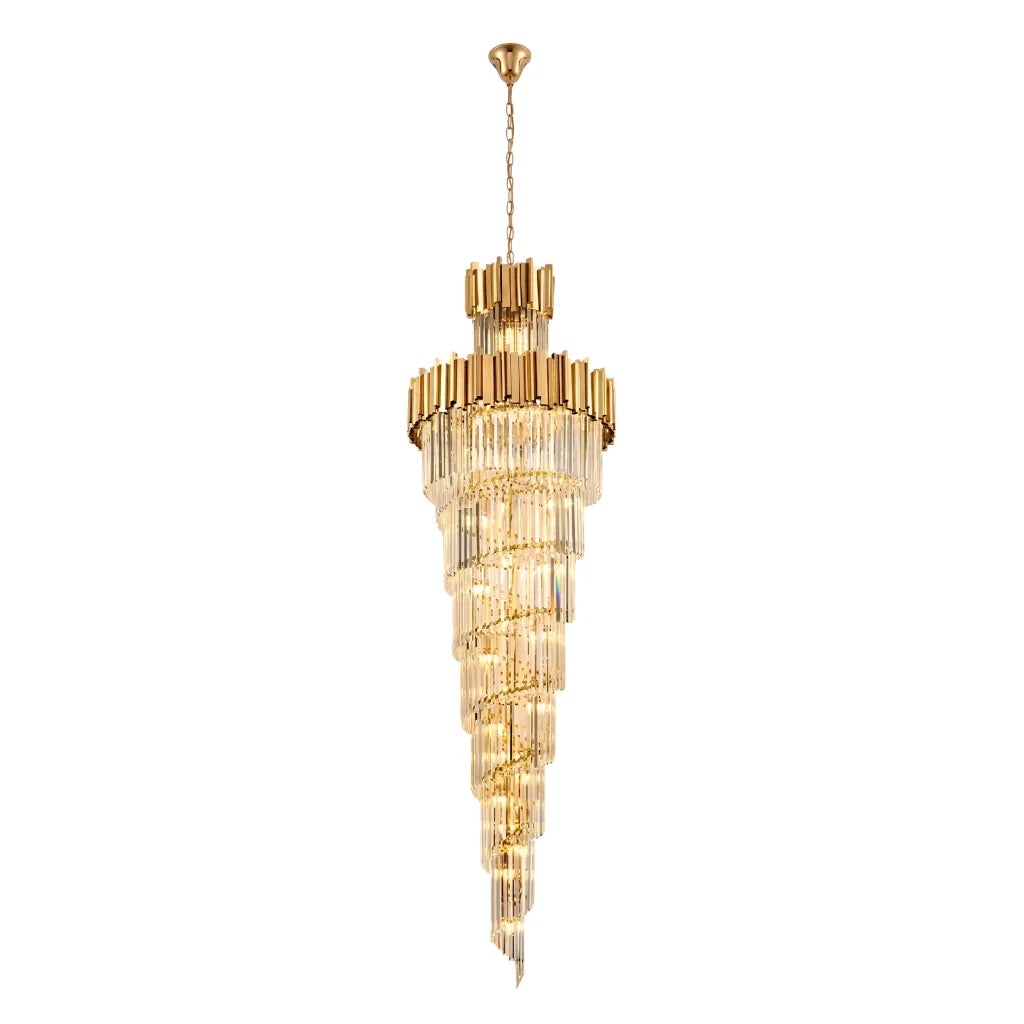 YOOGEE luxury staircase chandelier for high ceiling entryway lighting