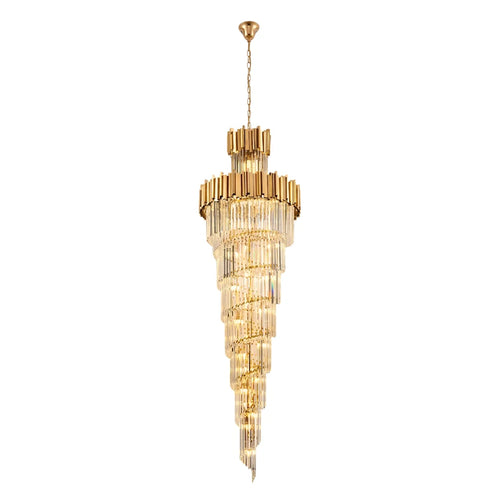 YOOGEE luxury staircase chandelier for high ceiling entryway lighting