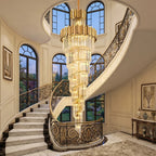 YOOGEE luxury staircase chandelier for high ceiling entryway lighting